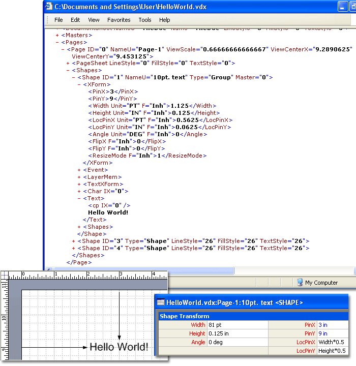 DatadiagramML file format excerpt.