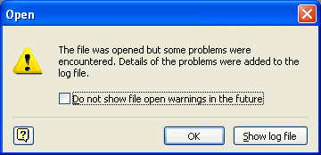 An example of a file-open warning dialog box.