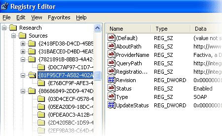 Typical provider registry settings